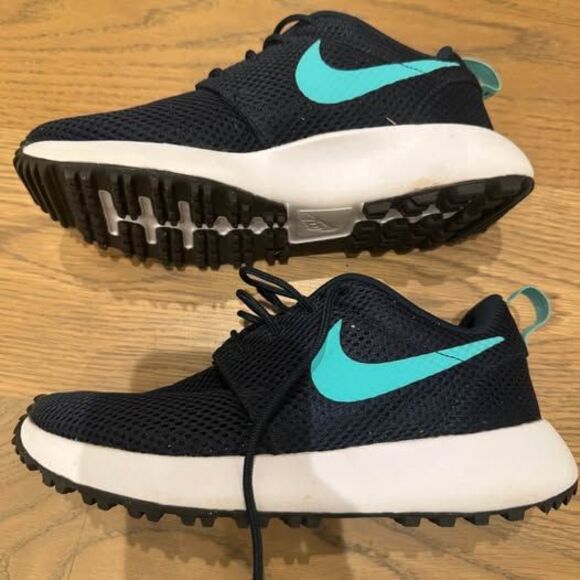 Nike Roshe 2 G Junior Golf Shoes 3Y navy and teal excellent condition youth - Picture 5 of 9